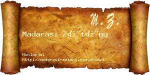 Madarasi Zétény névjegykártya